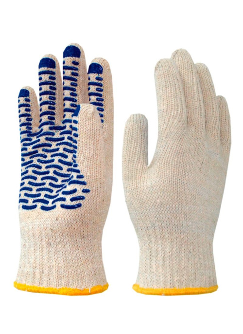 Перчатки хб 5-х нитка с ПВХ волна ГОСТ